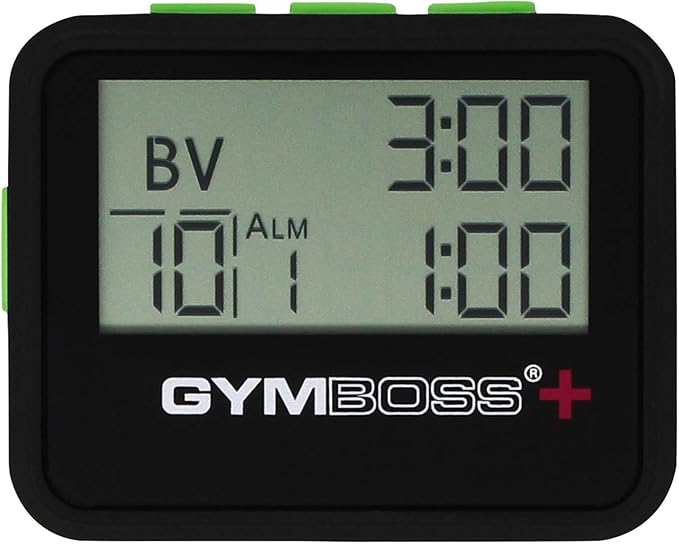 Gymboss Plus Interval Timer and Stopwatch - Black/Green Softcoat