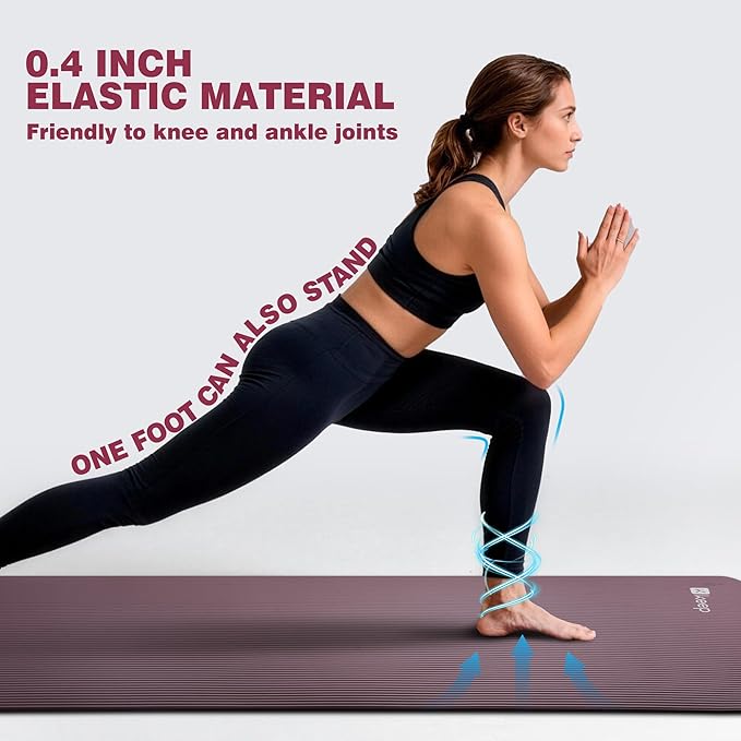 KEEP Extra Thick NBR Yoga Mat for Women & Men, 10mm Thick, 72”x24” Large Exercise Mat with Non-Slip Workout Mat for Yoga, Pilates, Stretching, Meditation – Wide & Cushioned Fitness Mat