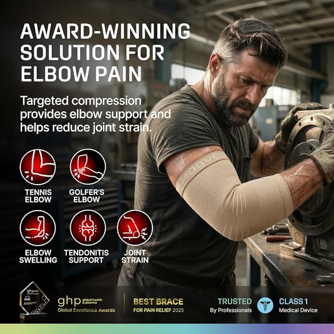 Modvel 2 Pack Elbow Brace for Tendonitis and Tennis Elbow Brace for Women and Men, Elbow Compression Sleeve for Pain Relief and Recovery – Elbow Sleeves Weightlifting Men, Sports & Workout, Arm Brace