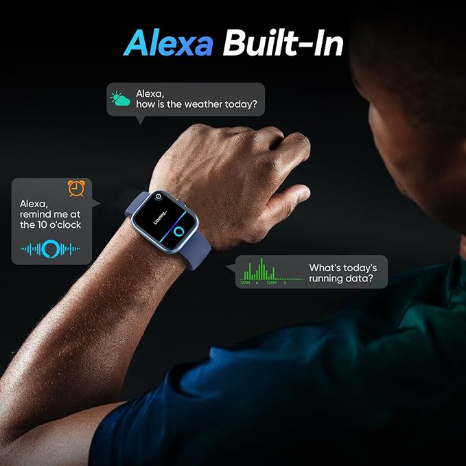 Fitpolo Smart Watches for Men/Women, 1.8'' Alexa Built-in Fitness Tracker Watch with Bluetooth Calls, IP68 Waterproof, Heart Rate/Sleep/SpO2/Stress Monitor, 110 Sport Modes for Android & iPhone