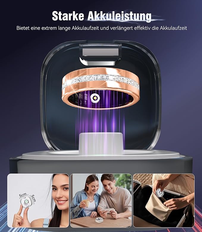 10 Gen Diamond Smart Ring and Wireless Charging Case【Industry Ranking No.1 – 0 Measurement Error】 2026 Smart Ring for Women & Men for Sleep Tracking Wearable Device,Fitness Ring【Gold 10#】