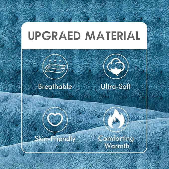 DAILYLIFE Heating Pad for Back Pain Relief, 12" x 24" Electric Heating Pads for Cramps, Back, Shoulder and Neck with 6 Heat Settings, Fast-Heating Technology, Auto Shut Off, UL Certification, Blue