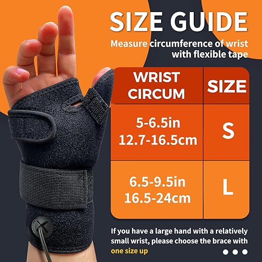 Electric Thumb & Wrist Heating Pad for Hand Arthritis with 3 Heat & 5 Timer Settings, Heated Wrist Wrap for Carpal Tunnel Syndromes, Tendonitis Left/Right Hand Pain Relief(S)