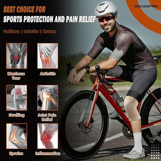 Knee Brace for Pain Relief - Knee Compression Sleeves for Men and Women, Knee Support Leg Brace for Meniscus Tear, Running, Weightlifting, Workout, ACL, Arthritis, Joint Pain Relief(Nude,M)