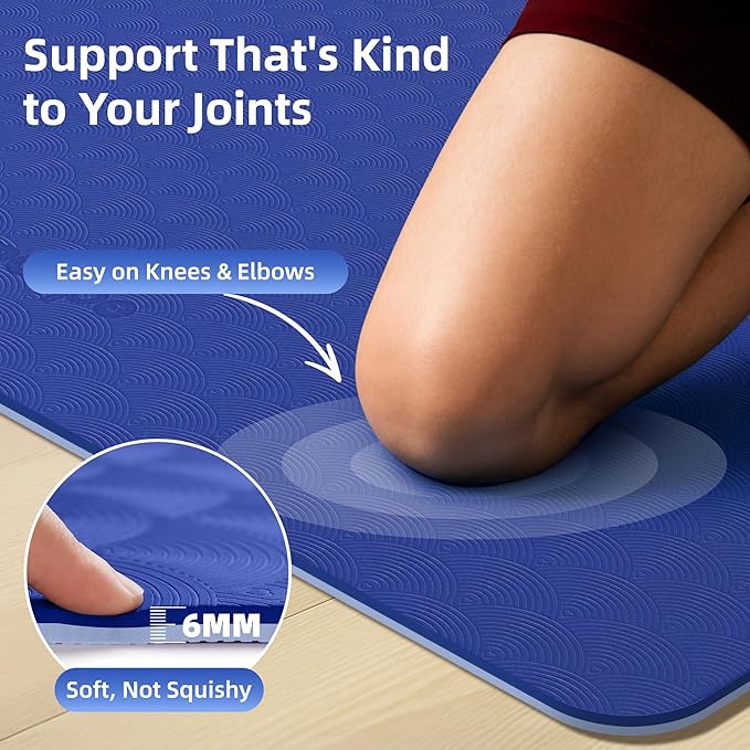 Extra Large Yoga Mat – 72"x48" or 78"x57", 1/4"–1/2" Thick Mat for Women & Men, TPE Non-Slip Pilates Mat for Home Gym, Yoga, Stretching, Meditation