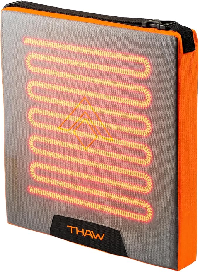 THAW Rechargeable Heated Seat Pad | Portable Design, 2" Foam Padding, Heat Retaining Insulation, Stain and Water-Resistant, Stadium Seating