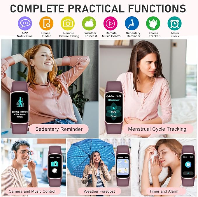 Fitness Tracker, Activity Trackers with 24/7 Heart Rate Blood Oxygen Sleep Monitor, Smart Watches with 123 Sports Modes, 1.47'' HD Screen Fitness Watch, Calorie Pedometer for Women Men
