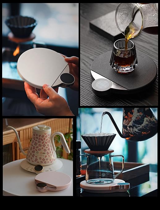 Cocinare Balance Pro Smart Coffee Scale with Timer and Water Flow Rate, Espresso Scale for Pour Over and Barista Brewing, Brew Assist Mode, 0.05g Precision, 3.5kg Digital Scale, App Control (Purple)