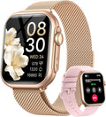 Smart Watch for Women for iPhone Android: 1.85"Smartwatch with Make/Answer Call Sleep Heart Rate SpO2 Blood Pressure Monitor IP68 Waterproof 120+Sport Mode Fitness Tracker 1000mAh Battery 2Bands Pink