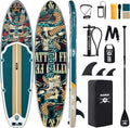 10’6’’ Inflatable Stand Up Paddle Board (SUP) for Adults and Youth with Non-Slip Deck – Complete Accessories Kit, for Fishing, Yoga, Fitness & Family Fun