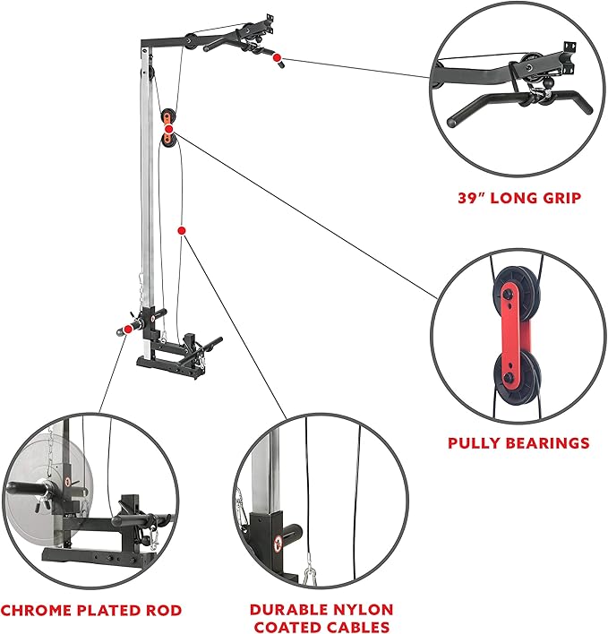 Sunny Health & Fitness Power Zone Strength Rack Power Cage - 1000 LB Weight Capacity, Spotter Bar, Angled Pull-Up Bar, J-Hooks, Resistance Band Pins, Optional LAT Pull Down