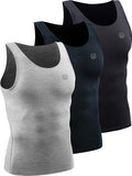 NELEUS Men's 3 Pack Athletic Compression Under Base Layer Sport Tank Top