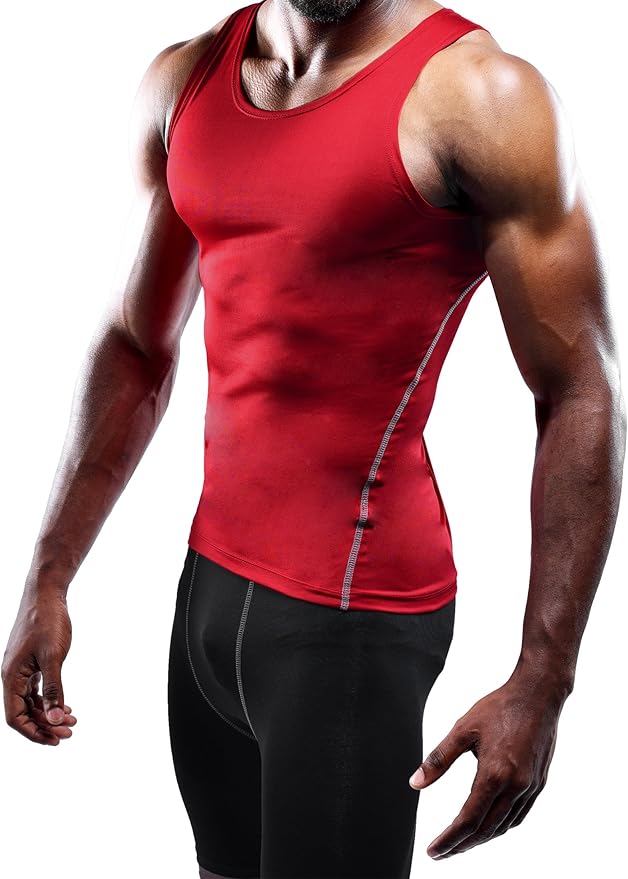 NELEUS Men's 3 Pack Athletic Compression Under Base Layer Sport Tank Top