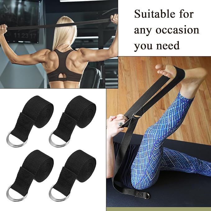 10 Pcs Yoga Strap Bulk for Stretching, 6ft Adjustable Yoga Strap Pilates Non-elastic Stretching Belt for Gym Workouts, Physical Therapy, Improve Flexibility, Physical Therapy, Dance