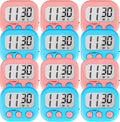 Timer for Kids Teachers Supplies Digital Kitchen Timers for Cooking Large Magnetic Classroom Timer 12Pack-Blue Pink