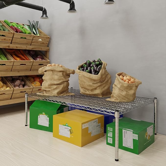 30''W x 48''L x 14''H Chrome Plated Wire Dunnage Rack | Off The Floor Storage