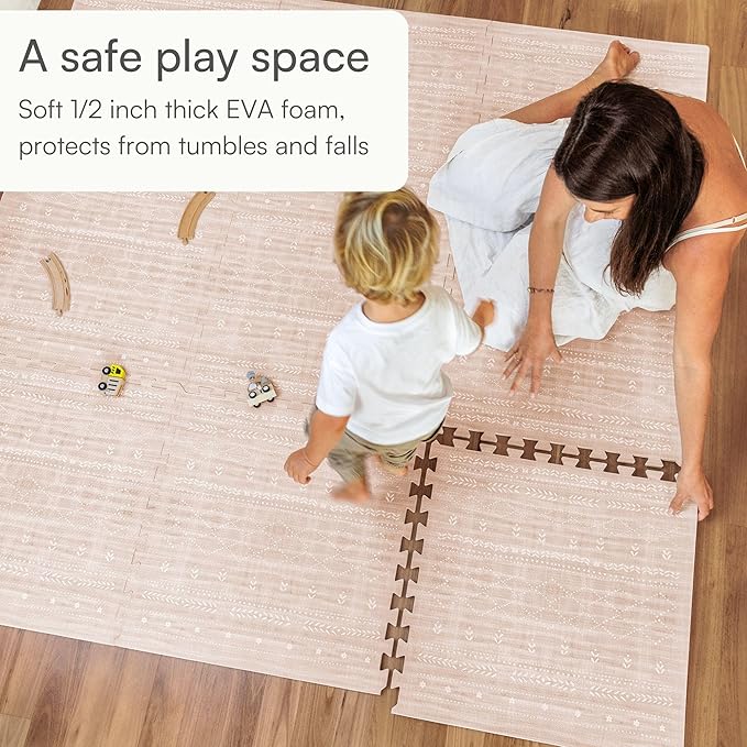 Lillefolk Baby Play Mat for Floor – 8x8ft Dusk | Soft Non Toxic Premium EVA Foam Tiles for Tummy Time, Crawling & Playroom – Waterproof Interlocking Floor Mat for Babies & Toddlers (16 Tiles)