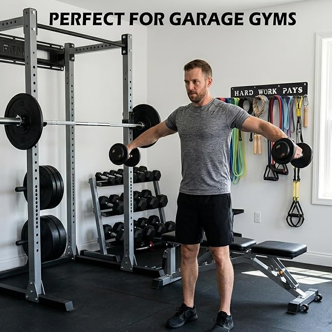 WIPHANY Home Gym Accessories Organization Storage Rack Equipment For Home 8 Hook Wall Hanger Display Gear Barbells Resistance Bands Jump Ropes Lifting Belt Hanger Accessories Hardware Included