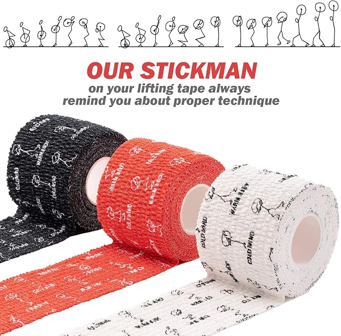 WARM BODY COLD MIND 1.85" Weightlifting Thumb Tape - Hook Grip Tape for Powerlifting, Cross Training, Gym Tape, Workout, Weight Lifting Tape, Athletic Finger Wrap (Pink 3 Rolls)