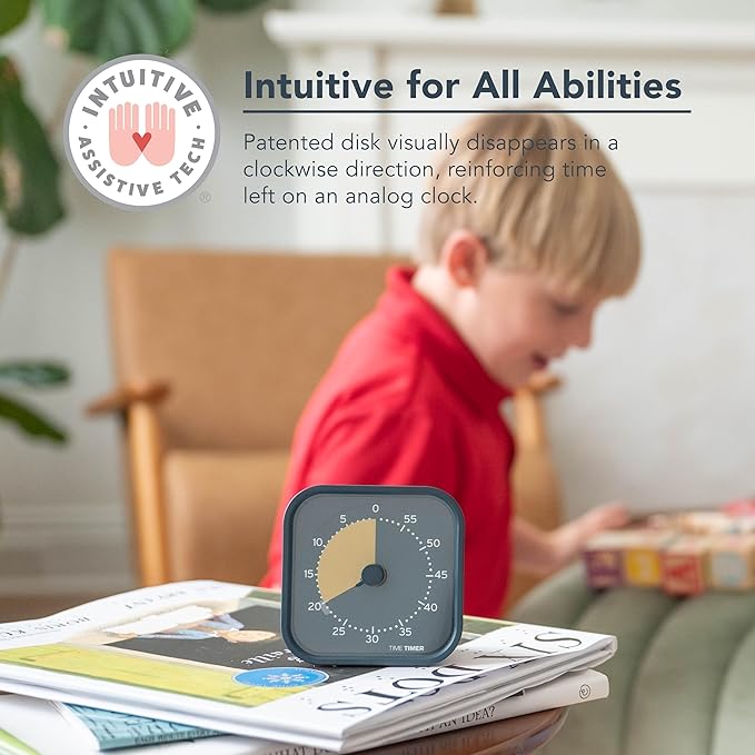 Time Timer MOD - Home Edition - Individual Sized 60 Minute Visual Countdown Timer for ADHD, Adults, Students, and Pomodoro with Silent Operation (Metallic Midnight)