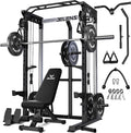 JELENS C21 Power Cage, 2000LBS Multi-Function Power Rack with Independent Dual Pulley System, All-in-One Squat Rack for Cable Crossover, Home Gym Workout Machine
