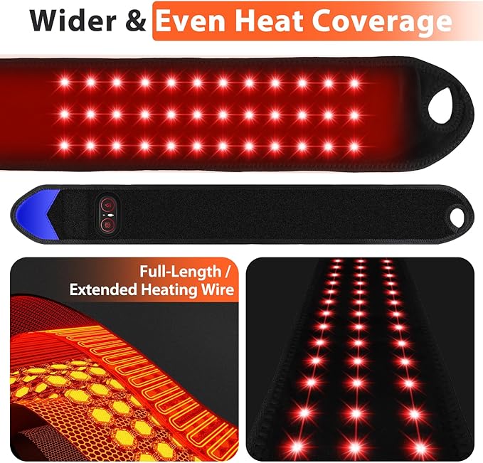 Cordless Arm Heating Pad Wrap with Red Light, 5000mAh Elbow Heating Pad Wrap, Fast Heating, Heated Elbow Arm Sleeve with 3 Heat & Timing Settings