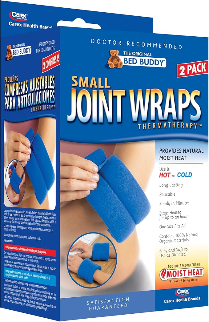 Bed Buddy Joint Wrap - Hot & Cold Therapy for Muscle Pain Relief and Joint Pain Relief - Small Heating Pad for Knee, Wrist, Elbow, Ankle, Arm or Leg, 2 Count
