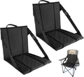 2PCS Portable Stadium Seat Cushion for Bleachers,Folding Lightweight Seat with Backrest,Adjustable Straps,Ideal for Camping,Hiking,Sports Events,Outdoor Concerts