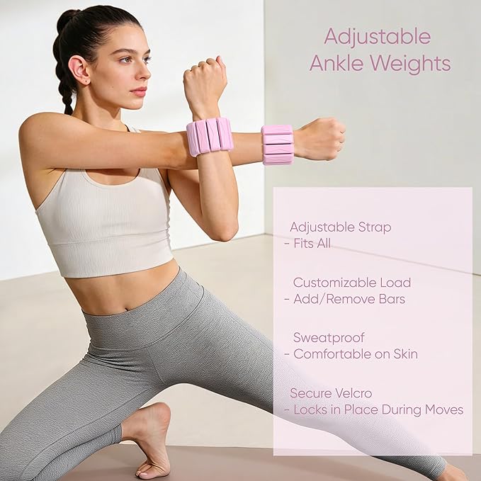 NANATI Pilates Kit, Pilates Essentials Kit for Women Home Workouts, Pilates Equipment with 14.5" Pilates Ring and Ball,7 Resistance Bands,Ankle Weights,Sliders & Grip Socks for Beginners