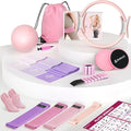 NANATI Pilates Kit, Pilates Essentials Kit for Women Home Workouts, Pilates Equipment with 14.5" Pilates Ring and Ball,7 Resistance Bands,Ankle Weights,Sliders & Grip Socks for Beginners