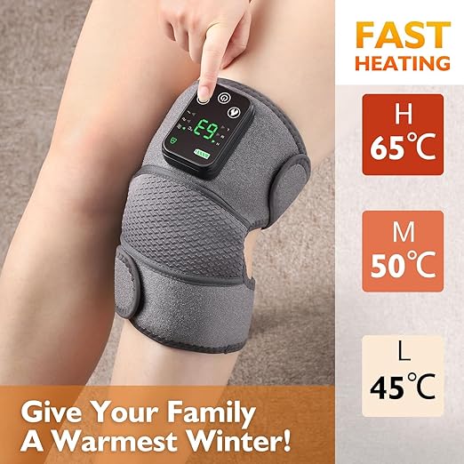 NORTHERN BROTHERS Knee Heating Pad for Pain Relief, Knee Massager with Heat and Vibration to Keep Knee Warmers, Heated Knee Brace for Relaxing