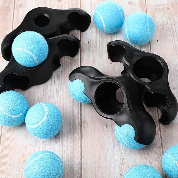 4 Pack Indoor Cycling Rocker Feet Adapters with 10 Blue Tennis Balls Stability Accessories for Smart Bike Trainer -enhanced Shock Absorption & Noise Reduction Kit for Home Workout Equipment