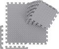 Ecally 100 Pcs 12 x 12 Gym Mat Foam Floor Mats for Home Gym Covers 96 Sq Ft Puzzle Exercise Square Interlocking Carpet Tiles with Border for Workouts Equipment Yoga Pilates (Gray)