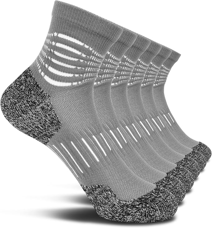 IRAMY Ankle Compression Socks for Men Athletic Running Socks with Cushioned Support 3/5 Pairs