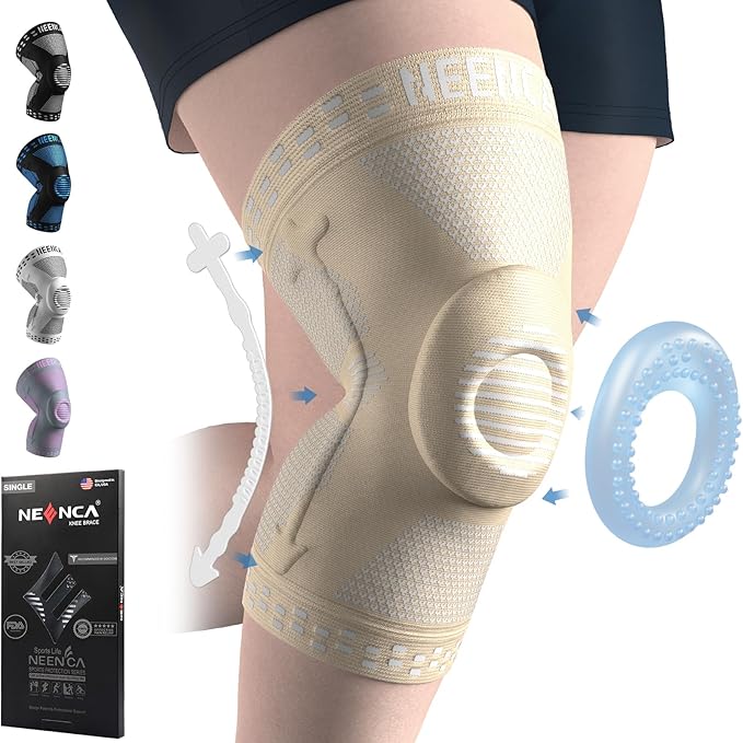 NEENCA Plus Size Knee Brace for Knee Pain, Knee Support with Side Stabilizers & Patella Gel Pad, Knee Compression Sleeve for Meniscus Tear, Arthritis Joint Pain Relief, ACL, PCL, All Sports. Plus Size