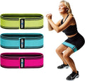Resistance Fabric Booty Bands- 3 Working Out Hip Stretch Bands for Legs, Butt, Glutes- Exercise Loop Band for Workout, Stretching, Warm-Up, Strength Training, Squats, Build Glute & Muscle, Women & Men