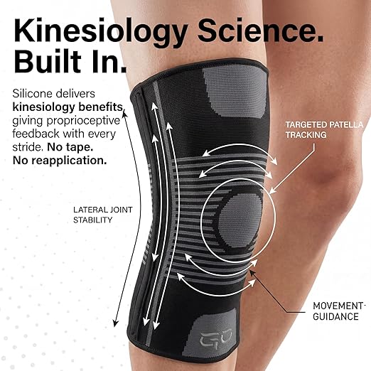 Kinesiology Knee Compression Sleeves - Professional Knee Support Braces for Men and Women for Joint Pain Relief, Swelling, ACL, MCL, FSA and HSA Approved (Black, XX-Large)