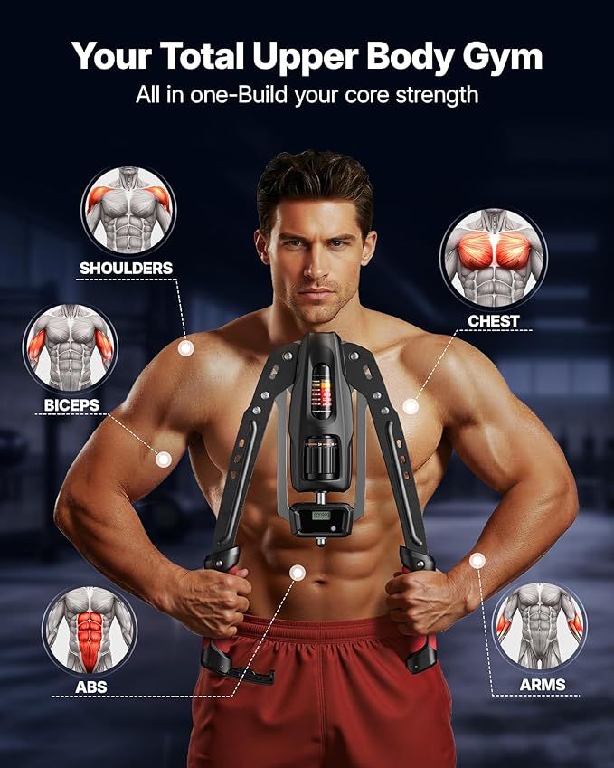Merach Twister Arm Trainer, 22-440lb Hydraulic Power, Adjustable Home Chest Expander, Shoulder Muscle Training Fitness Equipment, Arm Enhanced Exercise Strengthener