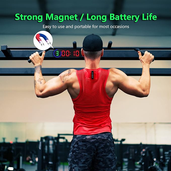 LUCORB Portable Gym Timer for Home Gym Interval Timer for Workout with Time Progress Bar/Rounds, Workout Clock for Boxing HIIT Tabata Emom Fitness Rechargeable Battery Powered…