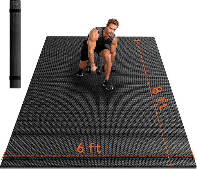 VTORY 7mm Large Workout Mat 7×5 ft – Extra Large Wide Yoga Mat & Pilates Mat Thick, Non-Slip Exercise Mat for Home Gym, Home Workout, HIIT, Strength, Stretching