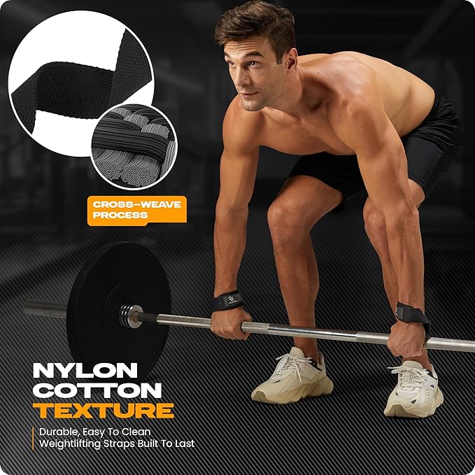 Special Essentials 2 Pack of Wrist Straps for Weightlifting - Two-Sided Anti Slip Silicone Grip & Padded Neoprene - Durable Gym Lifting Straps for Men and Women for Bodybuilding & Powerlifting