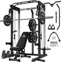 JELENS C21 Power Cage, 2000LBS Multi-Function Power Rack with Independent Dual Pulley System, All-in-One Squat Rack for Cable Crossover, Home Gym Workout Machine