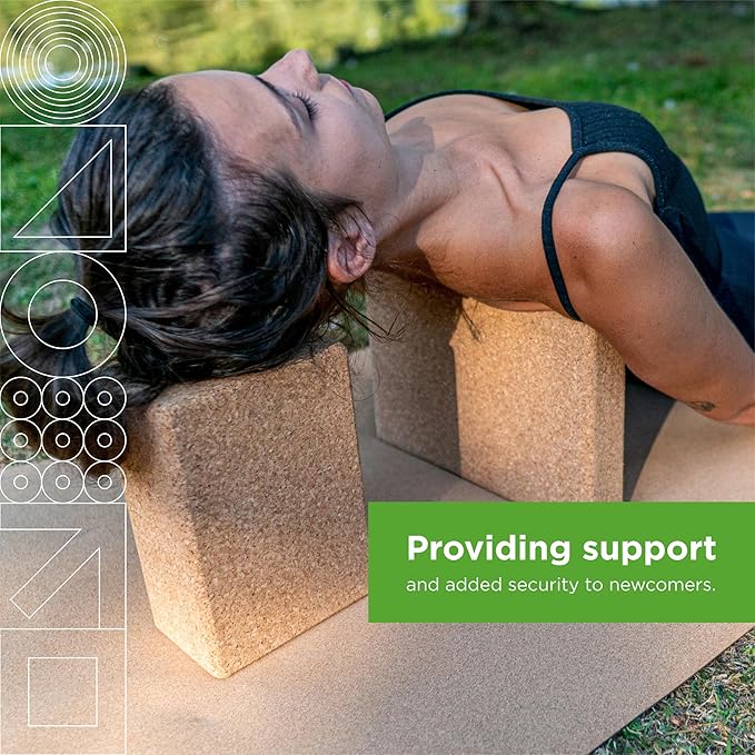 Go4Cork Cork Yoga Block - Standard | 9 x 6 x 4" | Non-Toxic, Alternative To Foam Yoga Blocks | Odorless, Soft, Non-Slip, Yoga Wedge | Yogi Gift Accessories | Men & Women | Eco Friendly & Sustainable