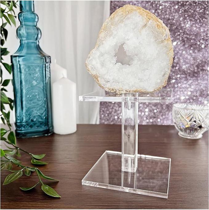 Plymor Clear Acrylic Square Barbell Pedestal Display Riser, 4.5" H x 4" W x 4" D (1/4" thick) (6 Pack)