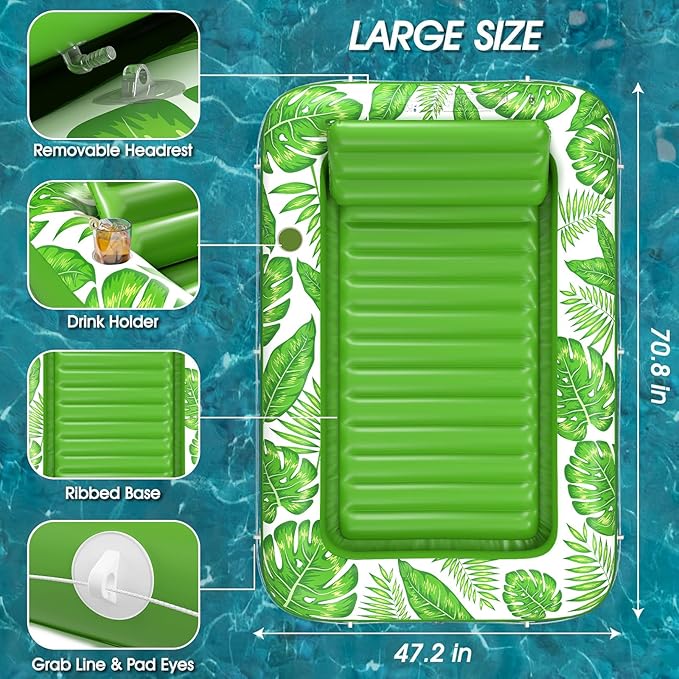 Inflatable Tanning Pool Lounger Float - Jasonwell 4 in 1 Sun Tan Tub Sunbathing Pool Lounge Raft Floatie Toys Water Filled Tanning Bed Mat Pad for Adult Blow Up Kiddie Pool Kids Ball Pit
