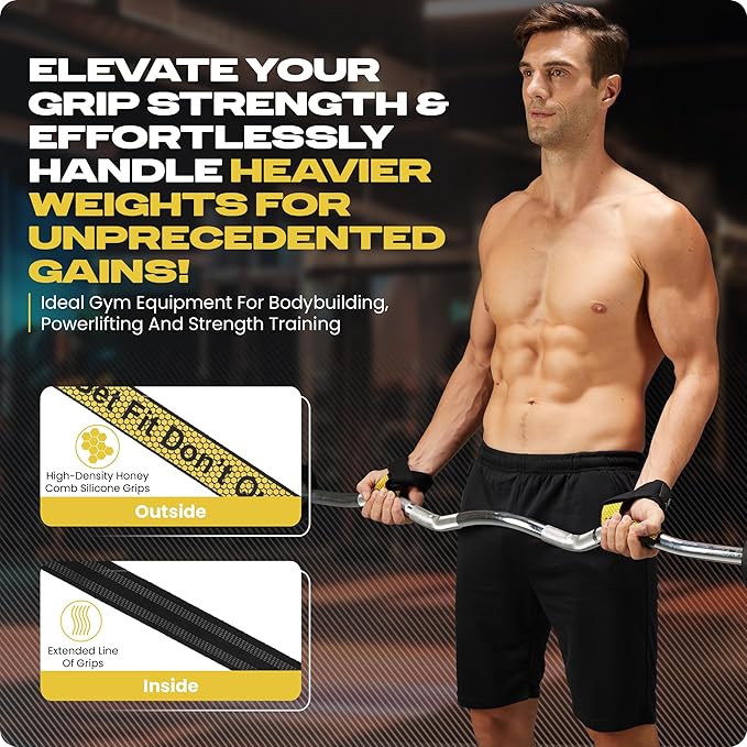Special Essentials 2 Pack of Wrist Straps for Weightlifting - Two-Sided Anti Slip Silicone Grip & Padded Neoprene - Durable Gym Lifting Straps for Men and Women for Bodybuilding & Powerlifting