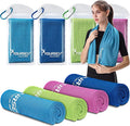 SYOURSELF Cooling Towels for Neck and Face, 4 Pack 40" x 12" Cooling Towel for Hot Weather, Soft Breathable Instant Cool Chilly Pad for Sports Golf Yoga Gym Athletes Camping Ice Towels