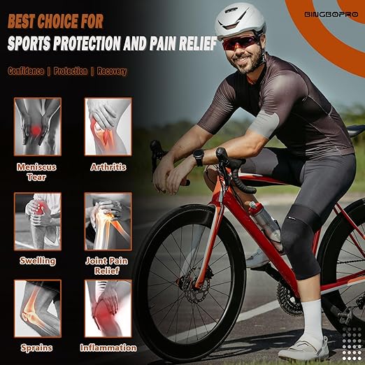 Knee Brace for Pain Relief - Knee Compression Sleeves for Men and Women, Knee Support Leg Brace for Meniscus Tear, Running,Weightlifting,Workout,ACL, Arthritis,Joint Pain Relief(Black,XL)