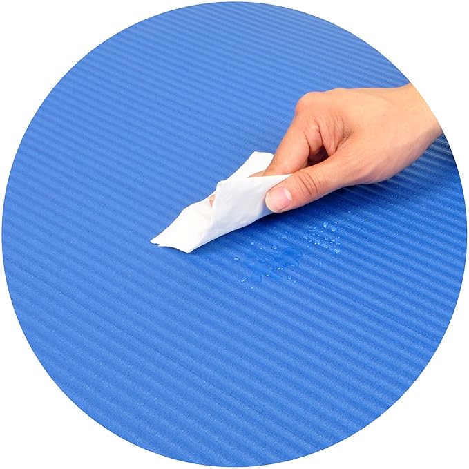 Signature Fitness 71x24 Inches Extra Thick Yoga Mat 1-Inch High-Density Foam – Roll-Up Exercise Pad with Double-Sided Non-Slip Surface and Carrying Strap for Pilates and Home Workouts, Multiple Colors