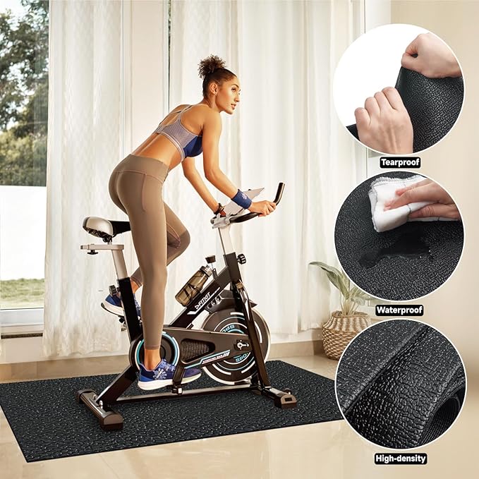 GWT 36" x 78" Durable Anti-Slip Workout Mat - 1/4" Thick Ultimate Floor Protection, Noise-Reducing,Tear-Resistant All-Purpose Exercise Mat for Treadmills, Home Gym, Yoga, and Weightlifting